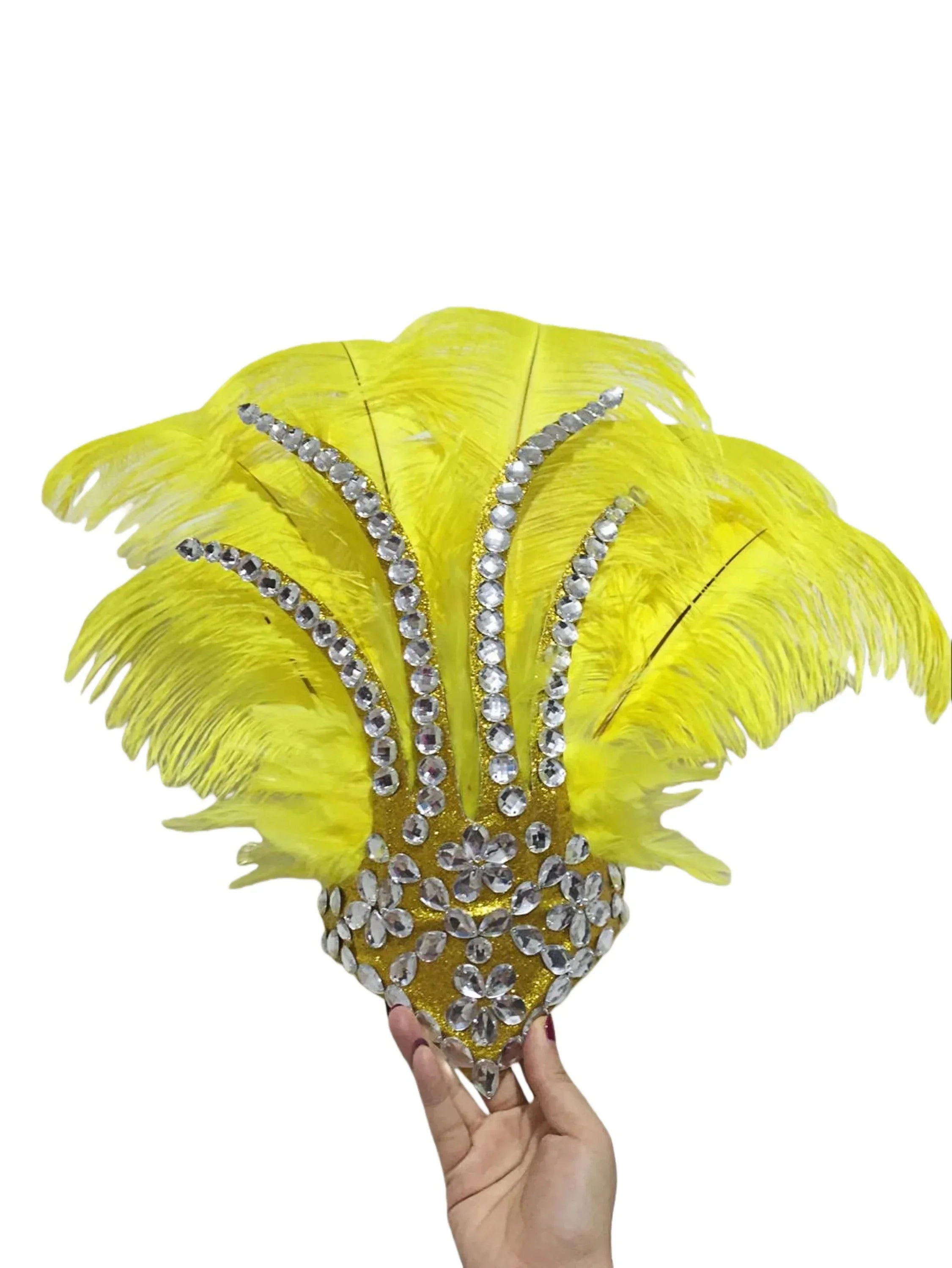 The Stardust Dionysia – Classic Feathered Samba Carnival & Masque Crown by Stardust Starlets