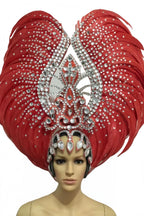 Feather headdress samba costume carnival halloween party bar performance hat makeup dance wings parade by Stardust Starlets
