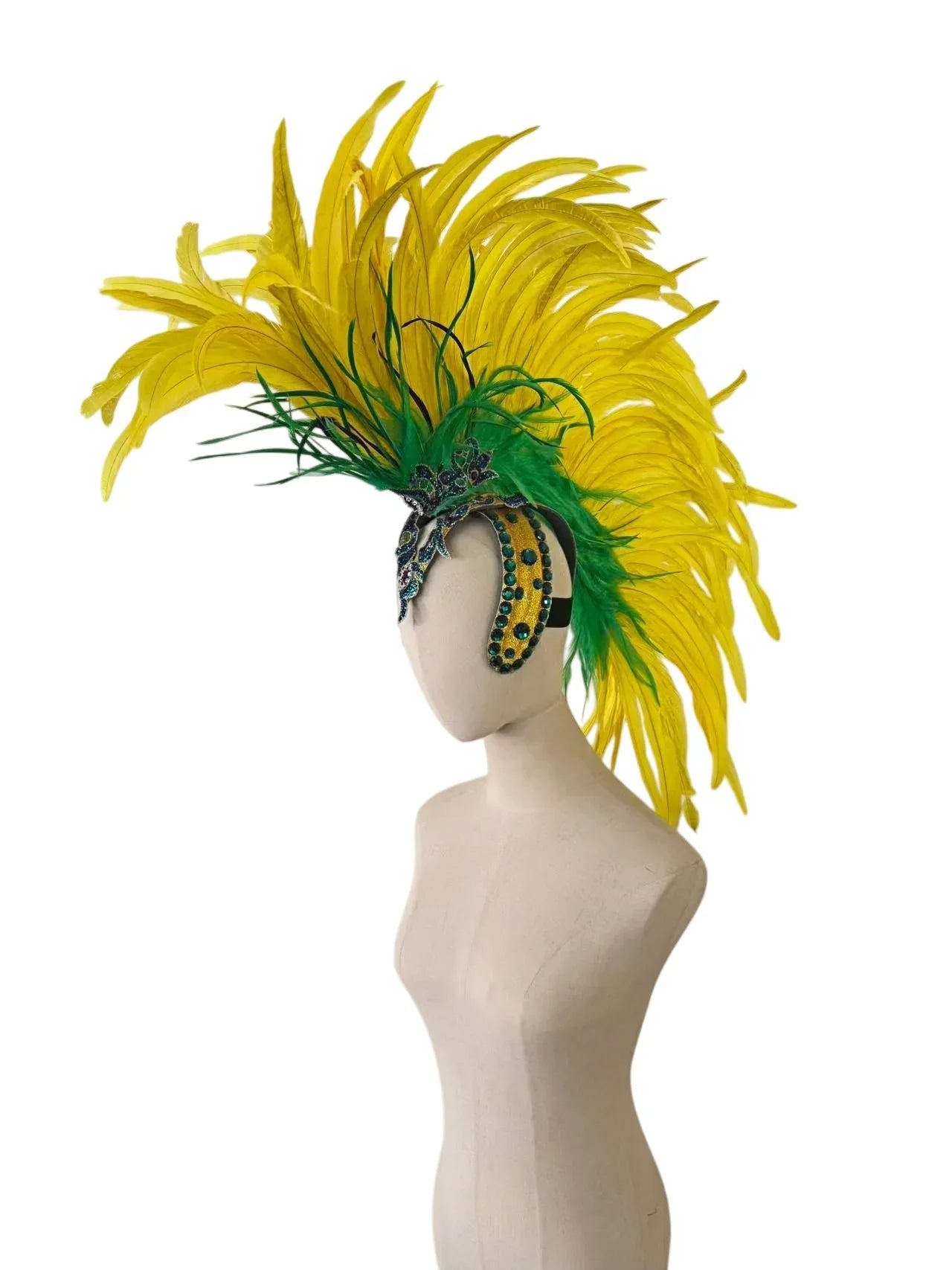 The Stardust Samba Radiance – Elegant Feathered Stage & Carnival Headdress by Stardust Starlets