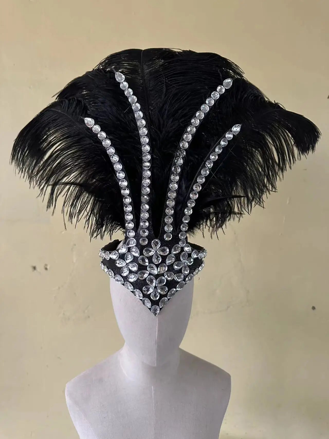 The Stardust Dionysia – Classic Feathered Samba Carnival & Masque Crown by Stardust Starlets