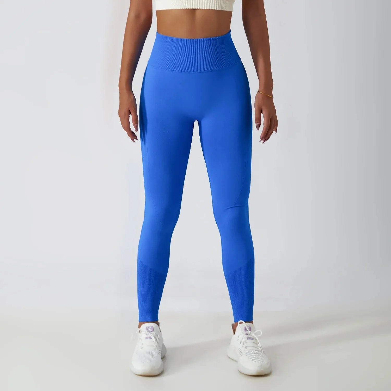 Seamless Ribbed Yoga Leggings – Tummy Control Fit by FitiqueFit