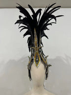 The Stardust Dark Empress – Premium Black Feathered Carnival & Gogo Headdress by Stardust Starlets