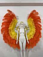 The Stardust Phoenix Wings – Deluxe Feathered Samba Backpiece & Stage Wings by Stardust Starlets