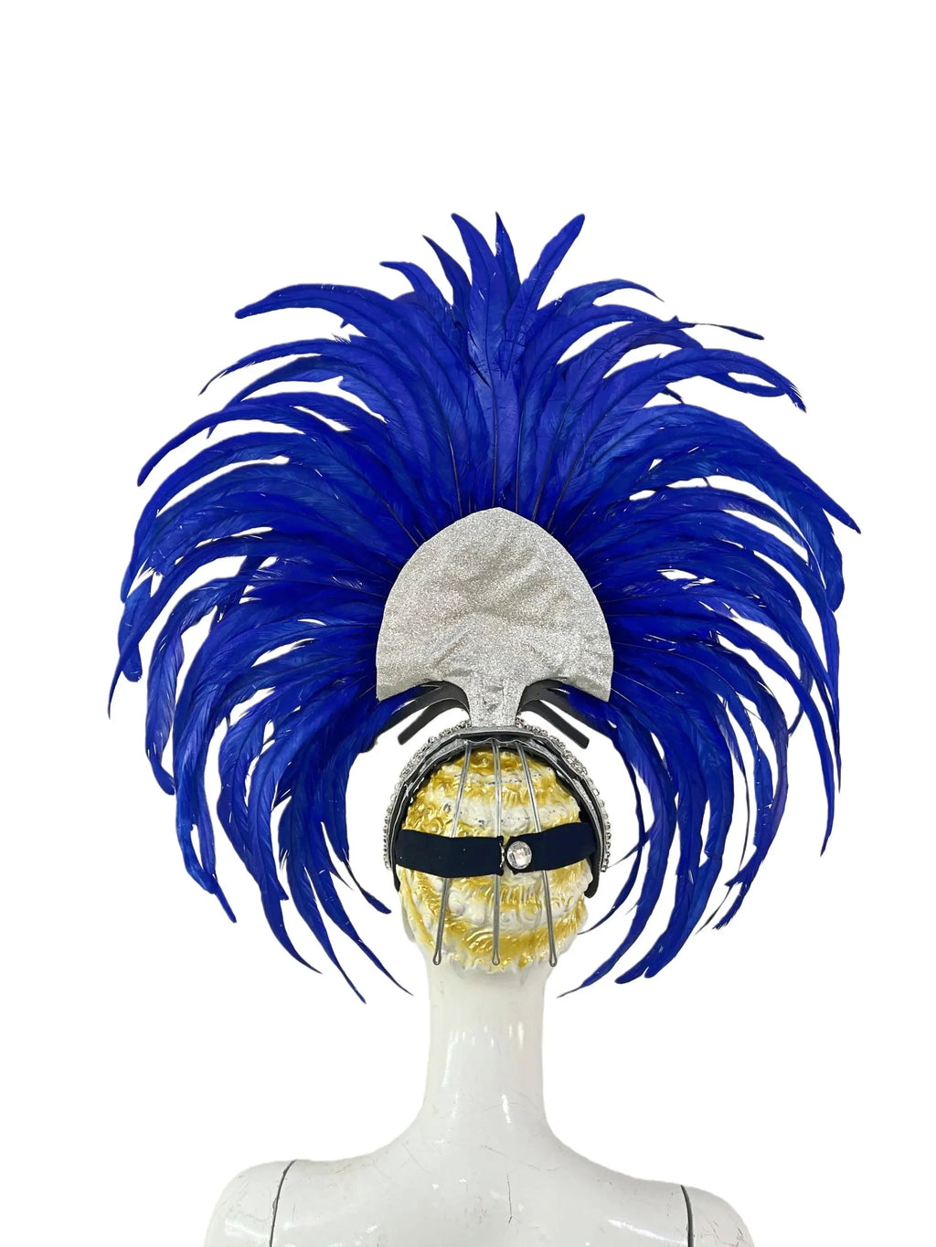 The Stardust Mirage – Premium Royal Blue & Rose Pink Feather Samba Headdress by Stardust Starlets