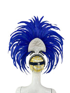 The Stardust Mirage – Premium Royal Blue & Rose Pink Feather Samba Headdress by Stardust Starlets