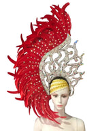 The Stardust Samba Radiance – Elegant Feathered Stage & Carnival Headdress by Stardust Starlets