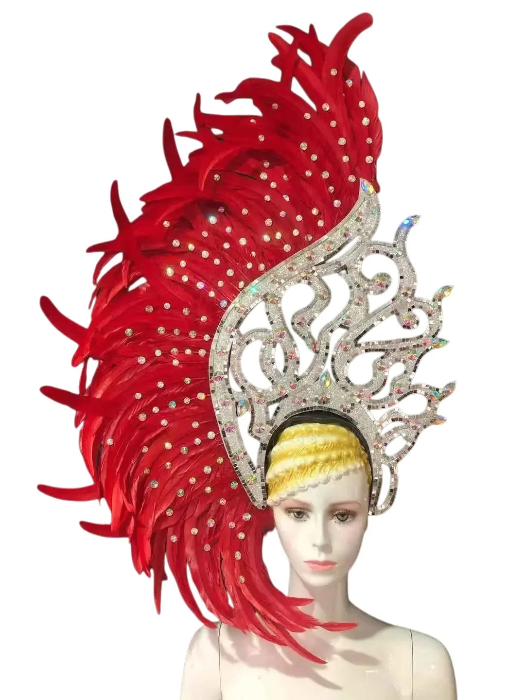 The Stardust Samba Radiance – Elegant Feathered Stage & Carnival Headdress by Stardust Starlets