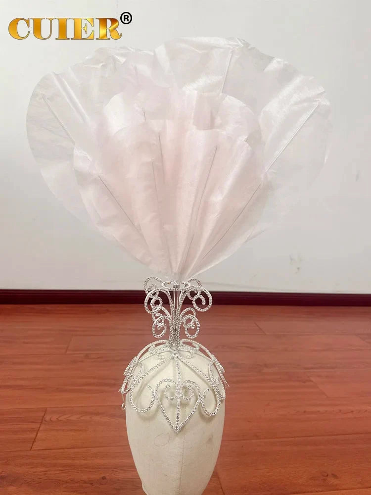 The Stardust Empress Blossom – Deluxe Crystal & Feather Carnival Headpiece Hair Jewelry by Stardust Starlets