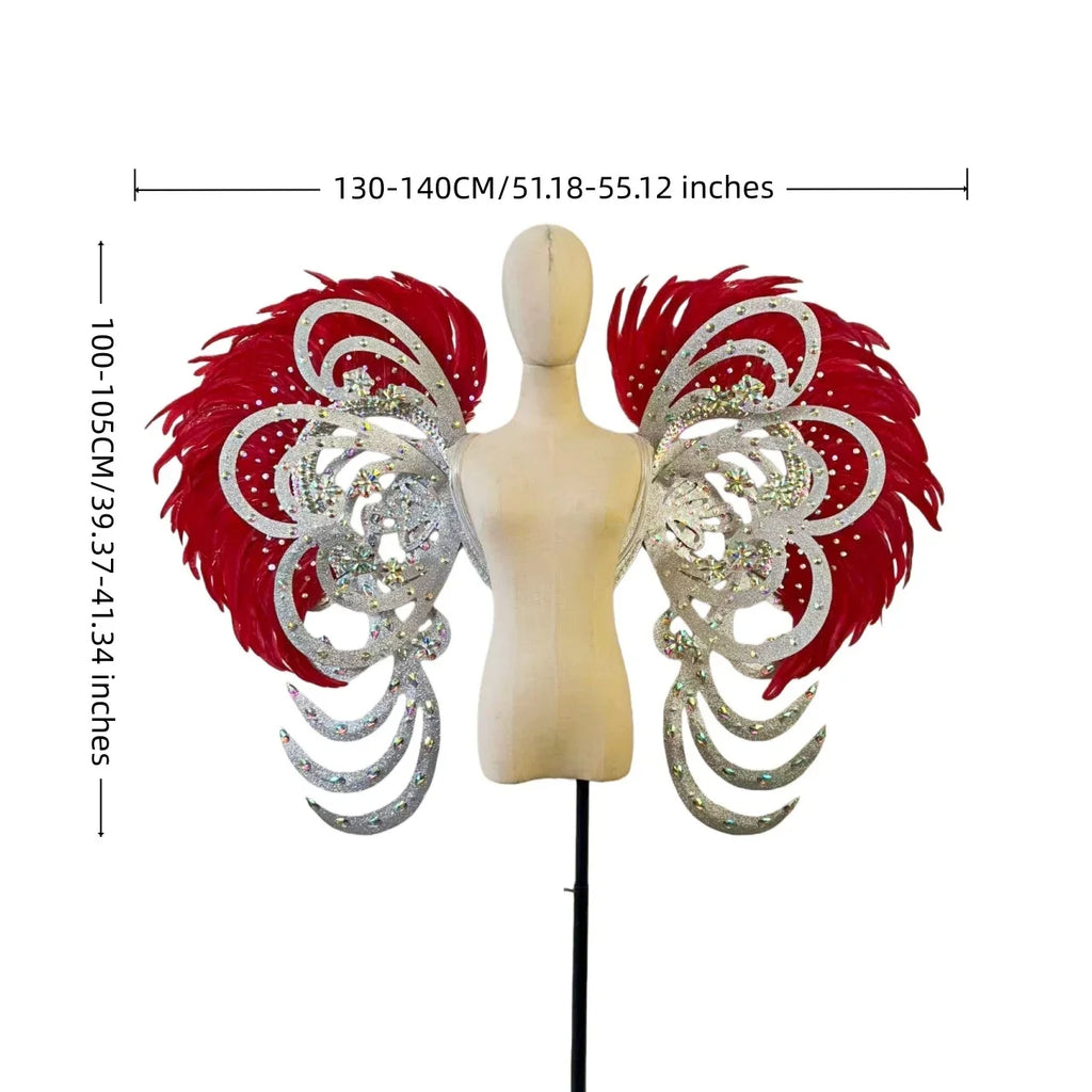 The Stardust Phoenix Wings – Deluxe Feathered Samba Backpiece & Stage Wings by Stardust Starlets