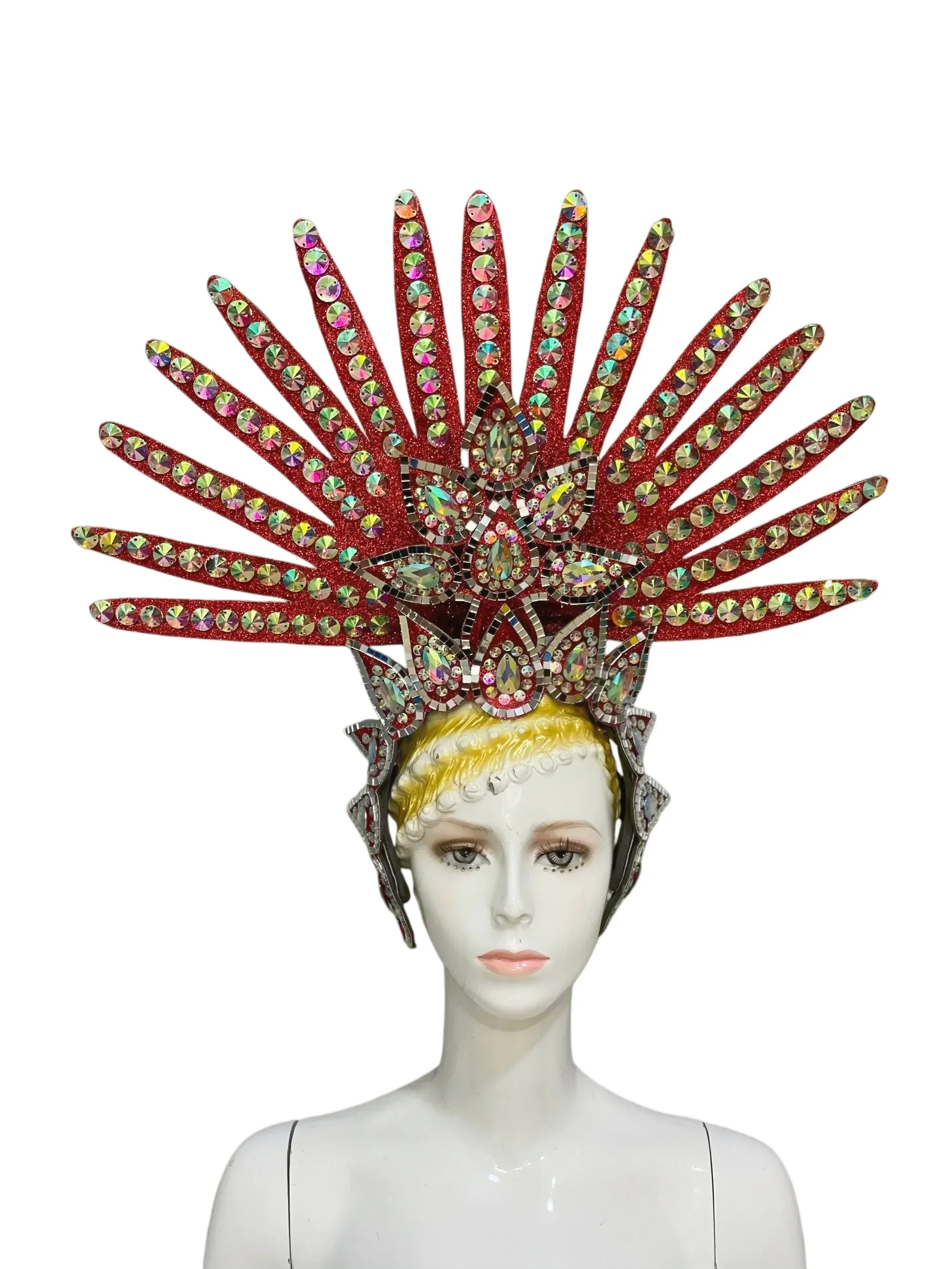 The Stardust Wings of Radiance – Deluxe Feathered Samba & Carnival Crown by Stardust Starlets