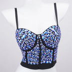 The Stardust Prism Siren – Glitter Crystal Bustier Corset Crop Top by Stardust Starlets