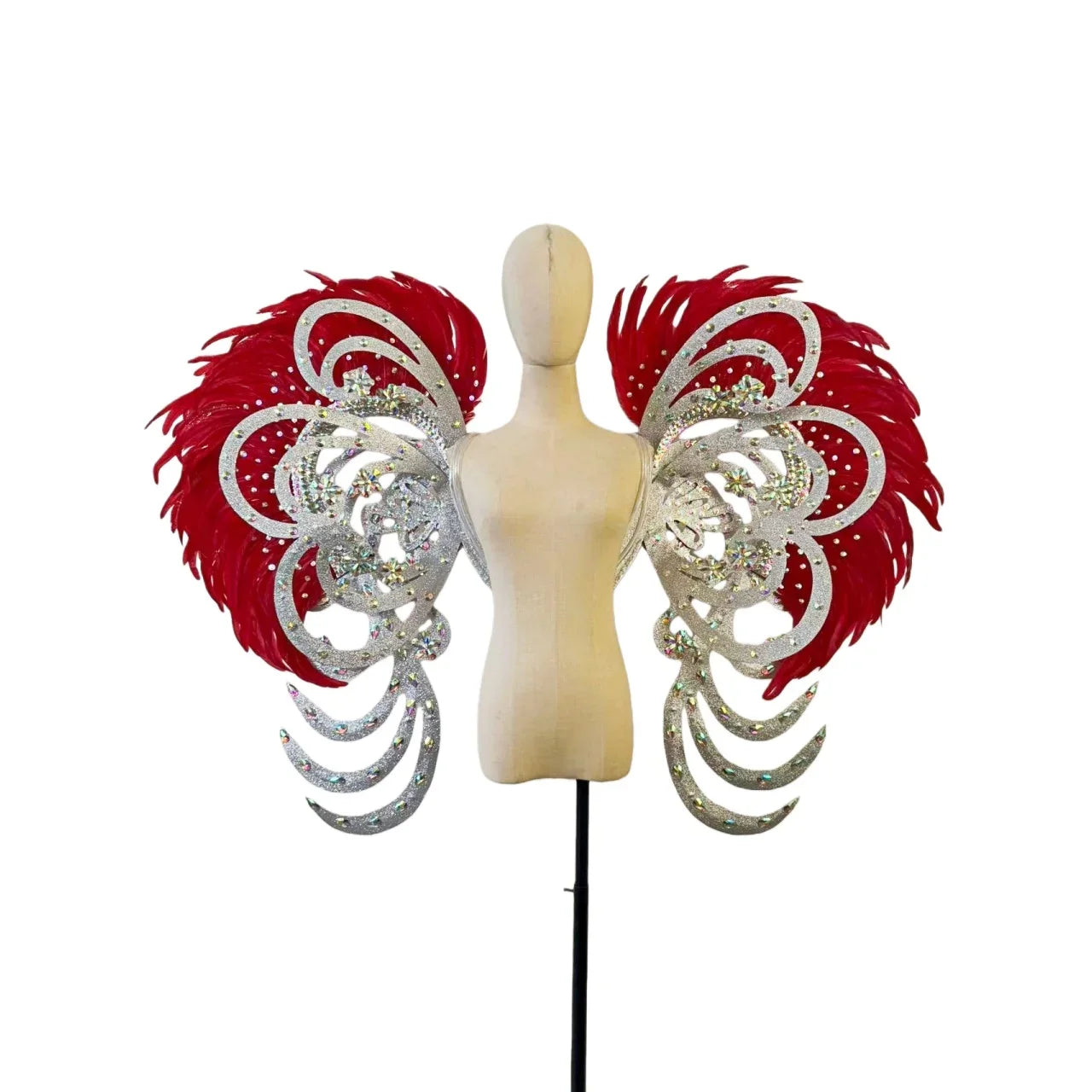 The Stardust Phoenix Wings – Deluxe Feathered Samba Backpiece & Stage Wings by Stardust Starlets