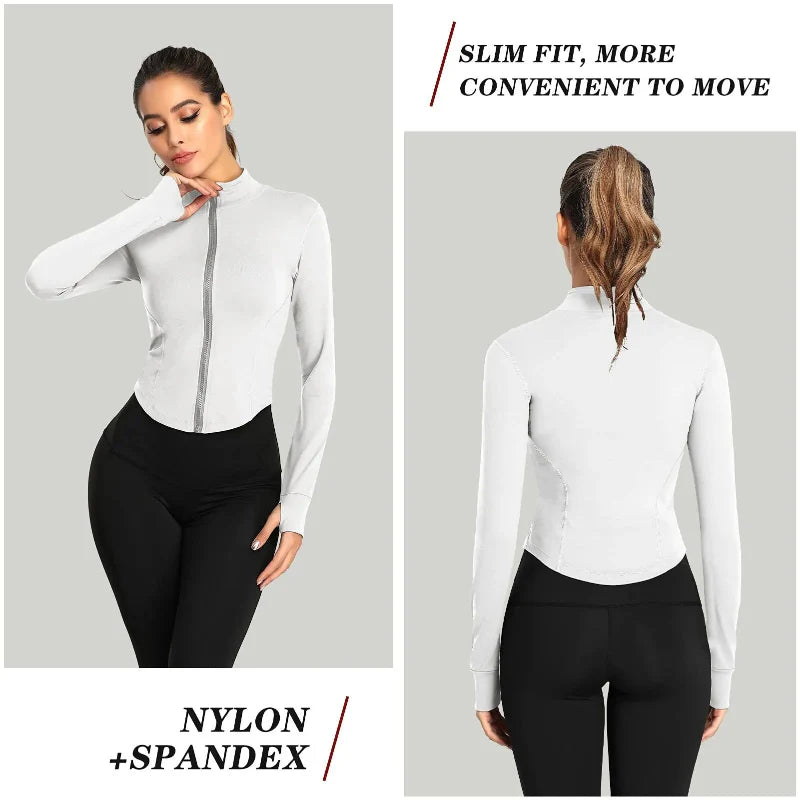 Women's Long Sleeved Fitness Jacket by Femme Fit Activewear