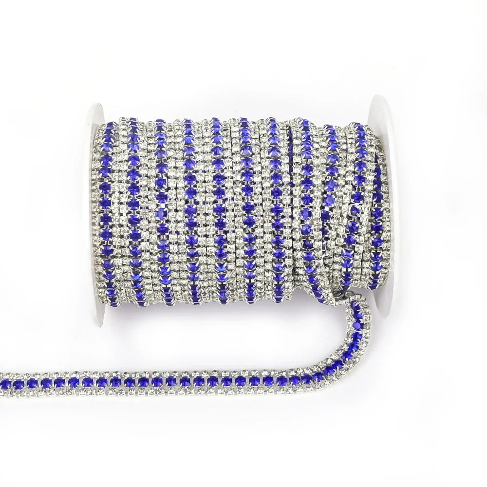 The Stardust Triple Crown – 3-Row Glass Crystal Rhinestone Cup Chain Trim by Stardust Starlets