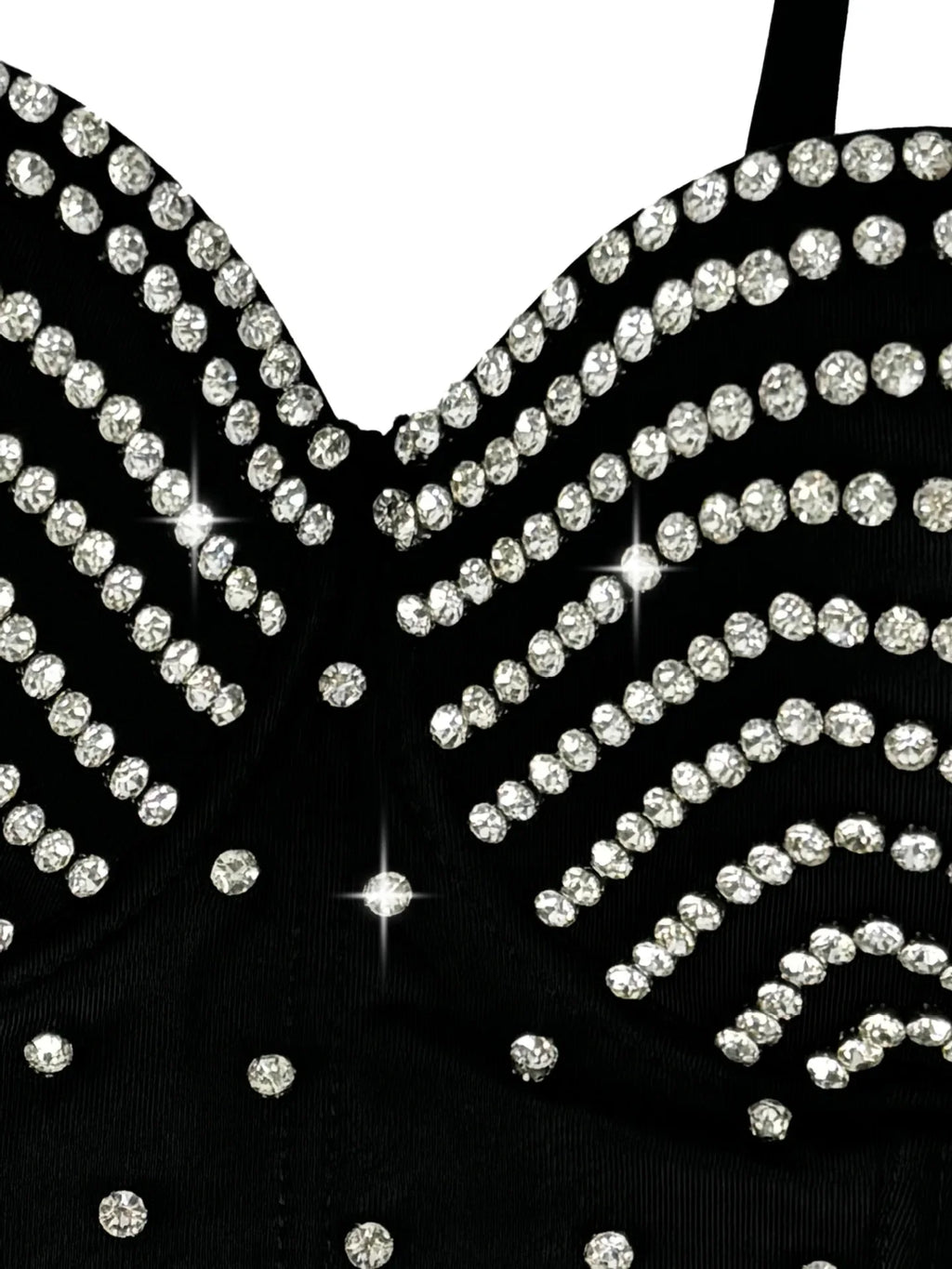 The Stardust Prism Siren – Embroidered Diamond Bustier Corset Crop Top by Stardust Starlets