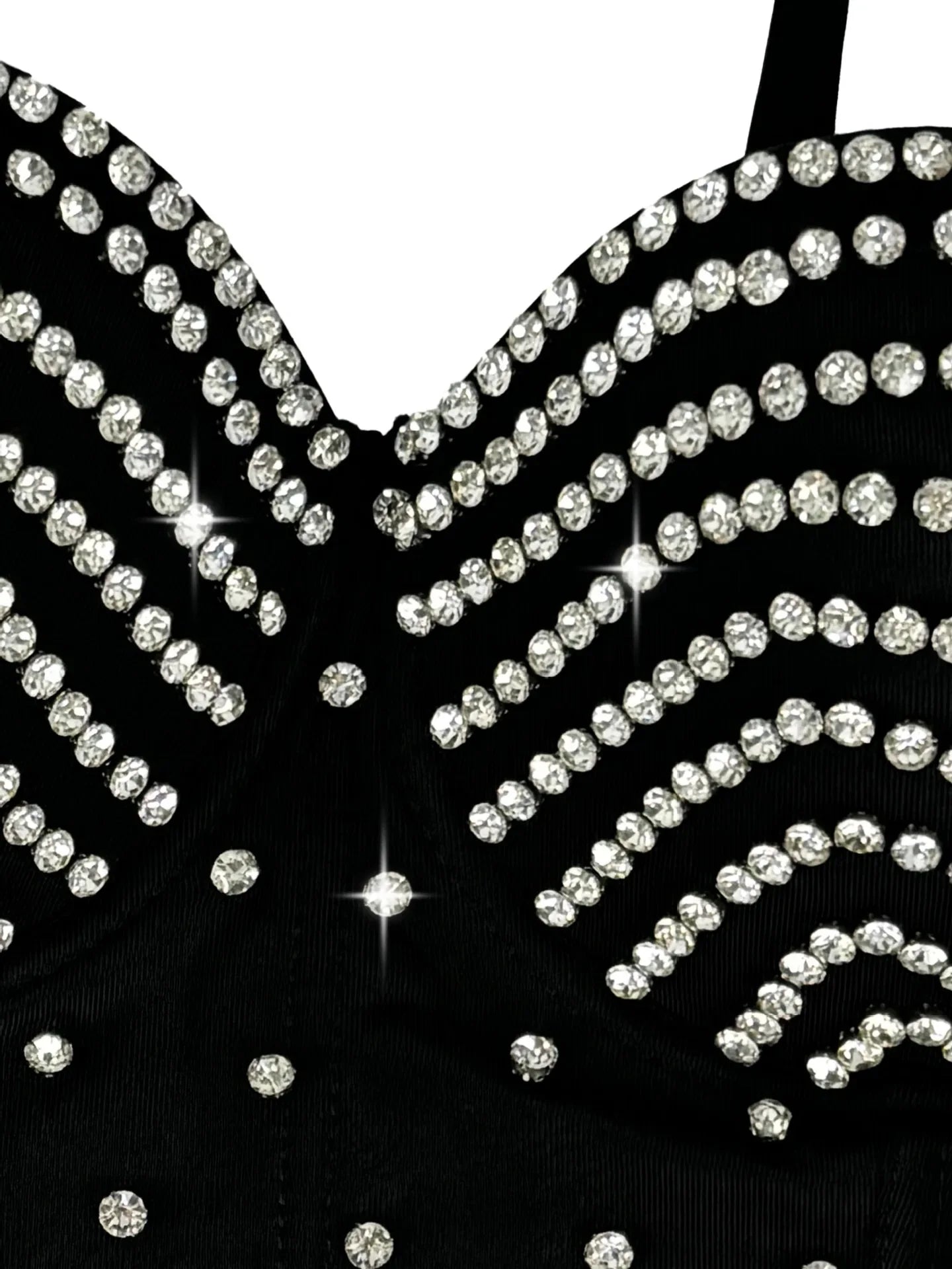The Stardust Prism Siren – Embroidered Diamond Bustier Corset Crop Top by Stardust Starlets