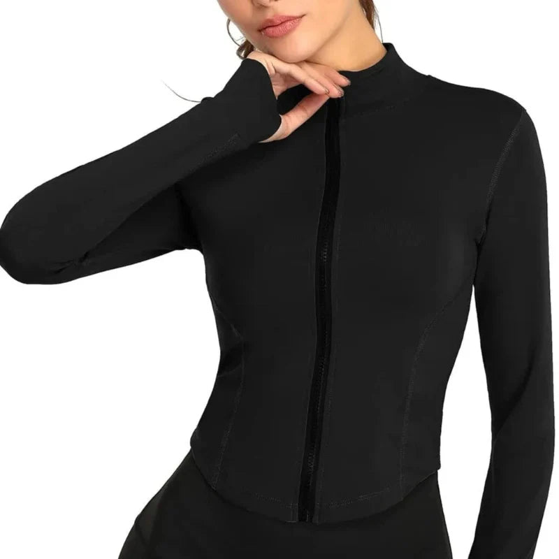 Women's Long Sleeved Fitness Jacket by Femme Fit Activewear