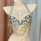 The Stardust Prism Sirena – Deluxe Beaded & Sequined Belly Dance Bra Top by Stardust Starlets