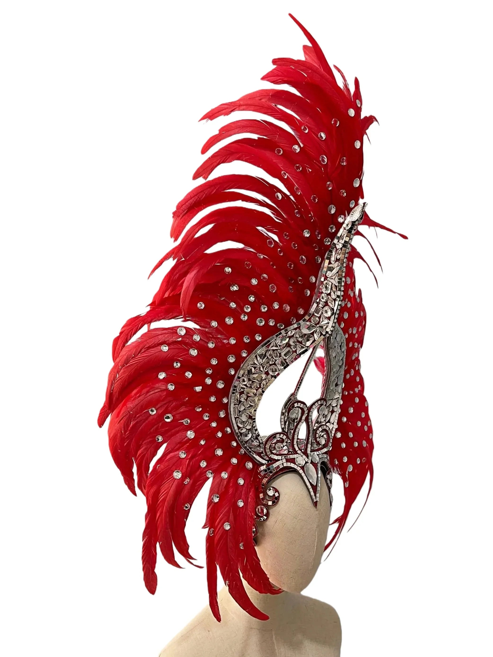 The Stardust Sovereign – Majestic Feathered Samba Carnival Headdress by Stardust Starlets