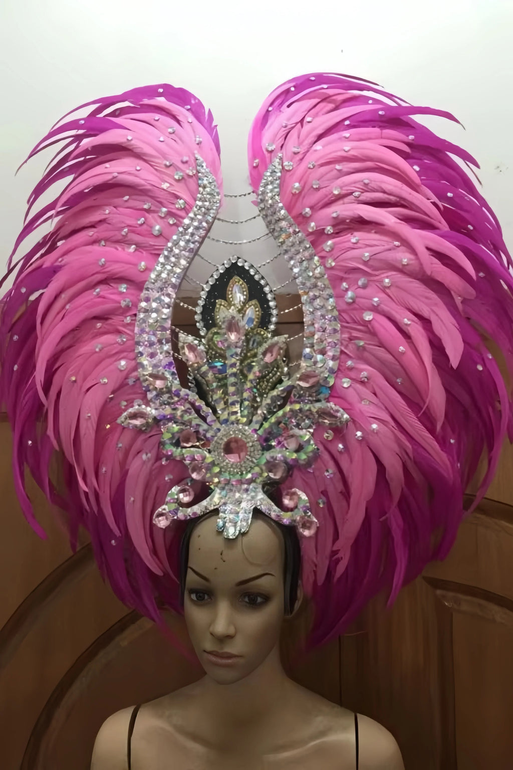 Feather headdress samba costume carnival halloween party bar performance hat makeup dance wings parade by Stardust Starlets