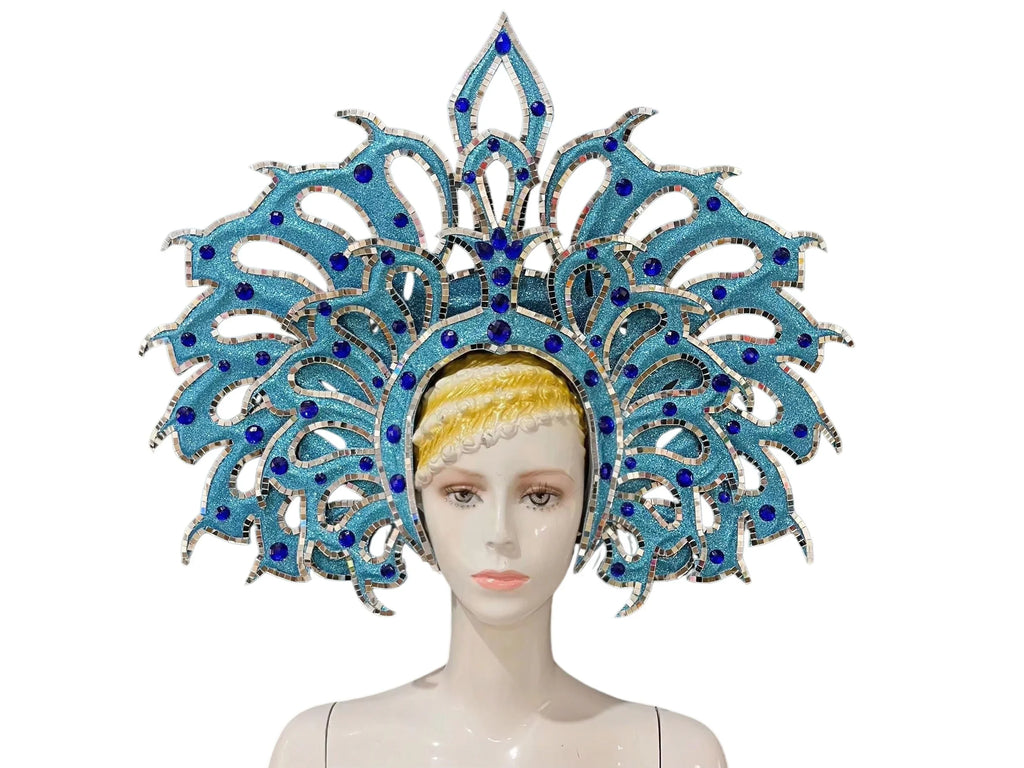 Brazil Rio Spanish Cuba Santiago Havana Venice Dionysia carnival Float Mask dress masque ball costume samba Golden Crown by Stardust Starlets