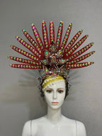 The Stardust Wings of Radiance – Deluxe Feathered Samba & Carnival Crown by Stardust Starlets