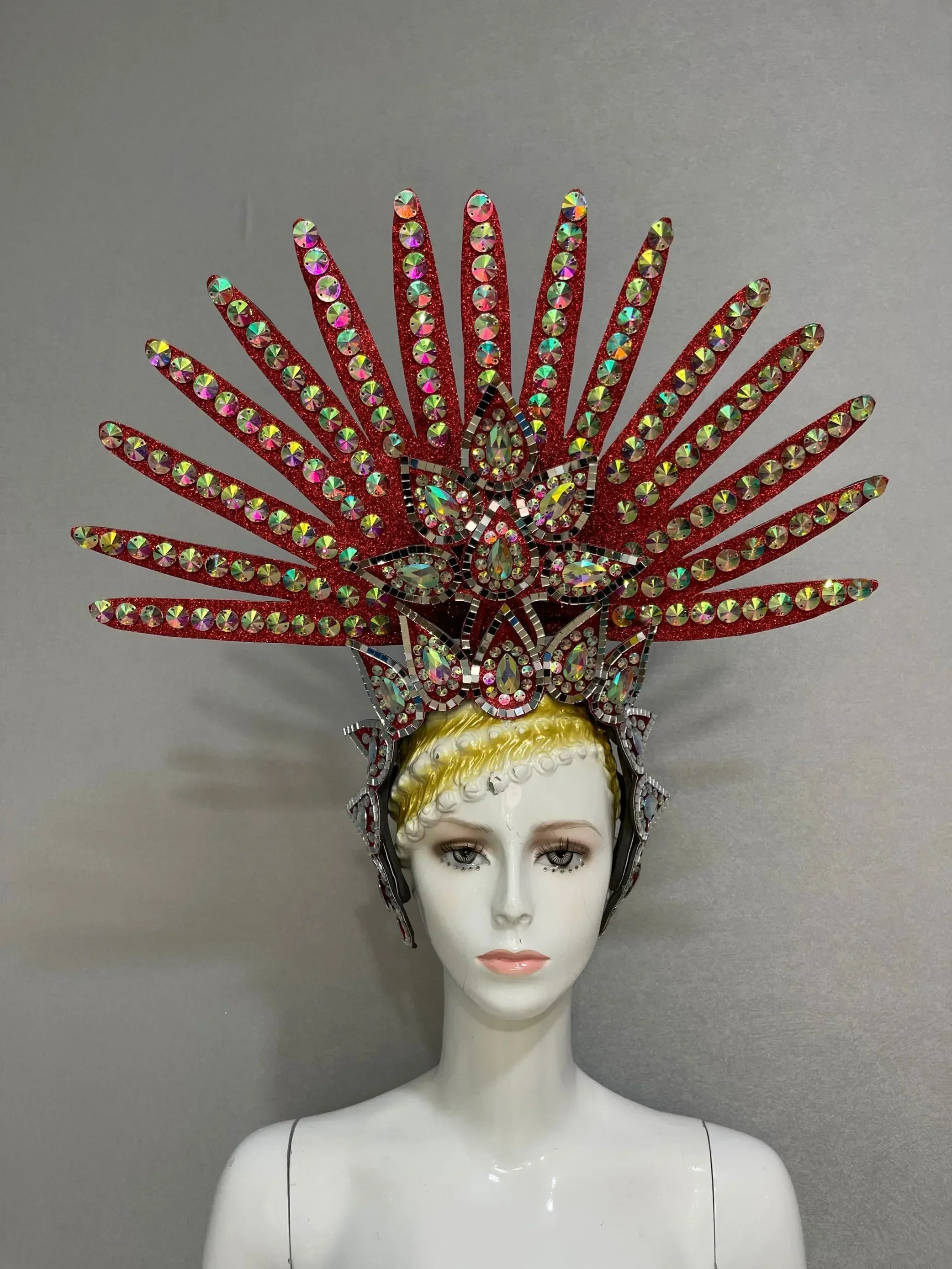 The Stardust Wings of Radiance – Deluxe Feathered Samba & Carnival Crown by Stardust Starlets