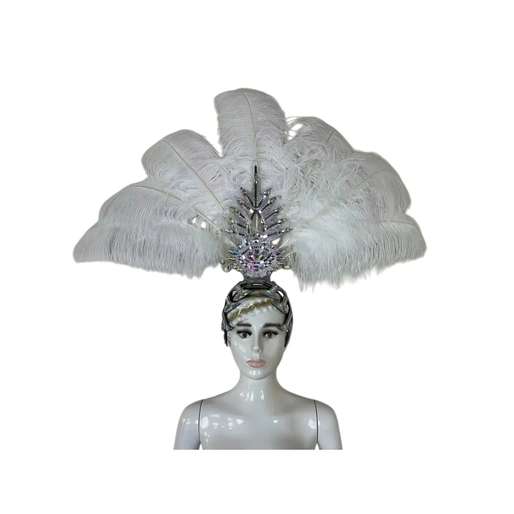 The Stardust Dionysia – Carnival & Samba Feathered Masque Ball Crown by Stardust Starlets