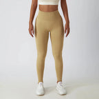 Seamless Ribbed Yoga Leggings – Tummy Control Fit by FitiqueFit