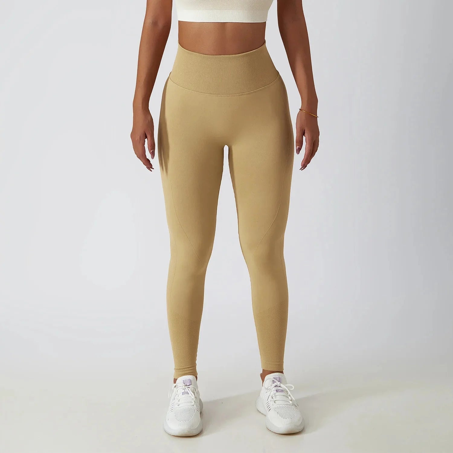 Seamless Ribbed Yoga Leggings – Tummy Control Fit by FitiqueFit