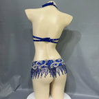 The Stardust Oasis Sirena – Deluxe Crystal & Beaded Belly Dance Bra & Belt 2-Piece Costume Set by Stardust Starlets