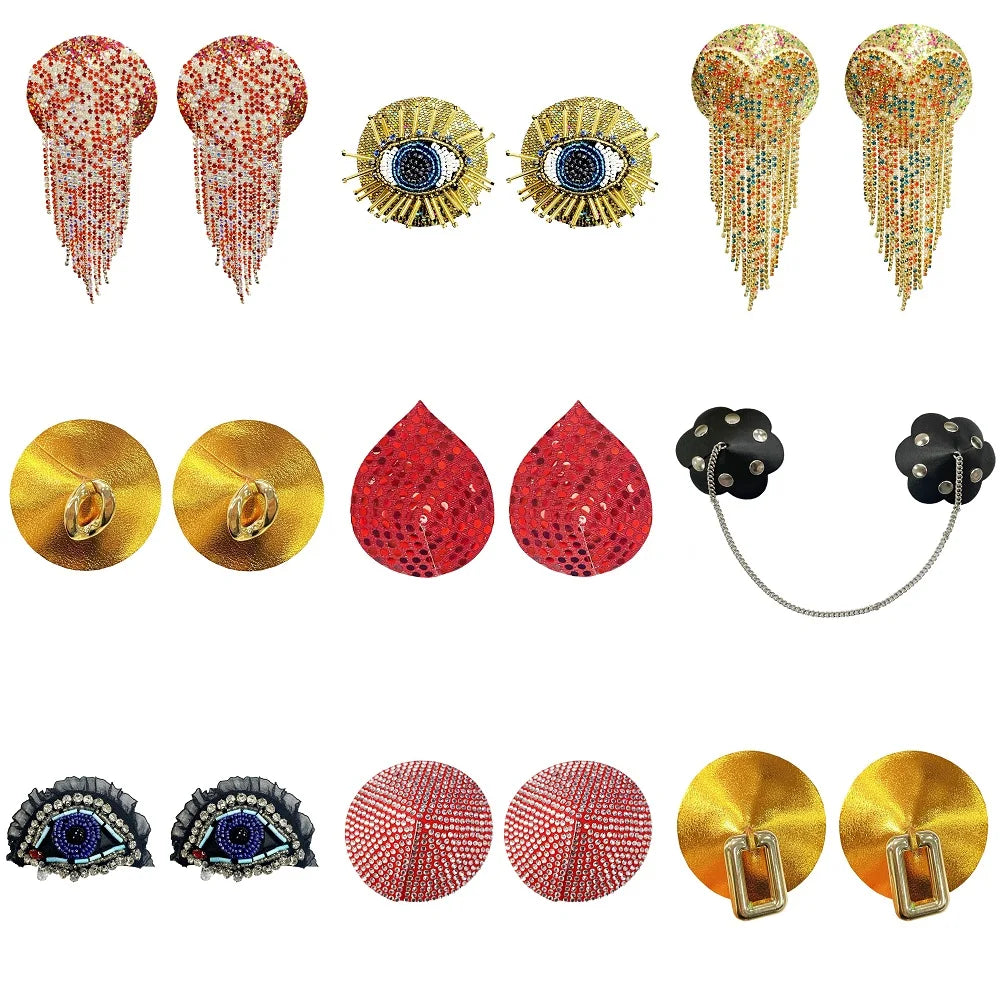 The Stardust Luminary – Deluxe Floral Chain & Tassel Reusable Nipple Covers (2 Pairs) by Stardust Starlets