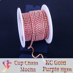 The Stardust Fluorescent Stream – Premium AAAA Glass Fluorescent & Mocha Rhinestone Cup Chain Trim by Stardust Starlets