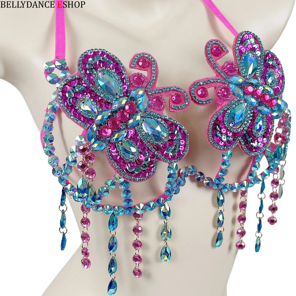 The Stardust Empress Sirena – Deluxe Rhinestone & Stone Samba Carnival Wire Bra by Stardust Starlets