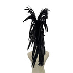 The Stardust Dark Empress – Premium Black Feathered Carnival & Gogo Headdress by Stardust Starlets