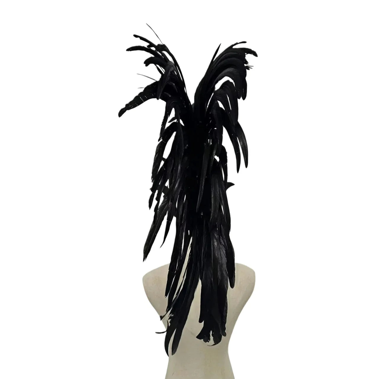The Stardust Dark Empress – Premium Black Feathered Carnival & Gogo Headdress by Stardust Starlets