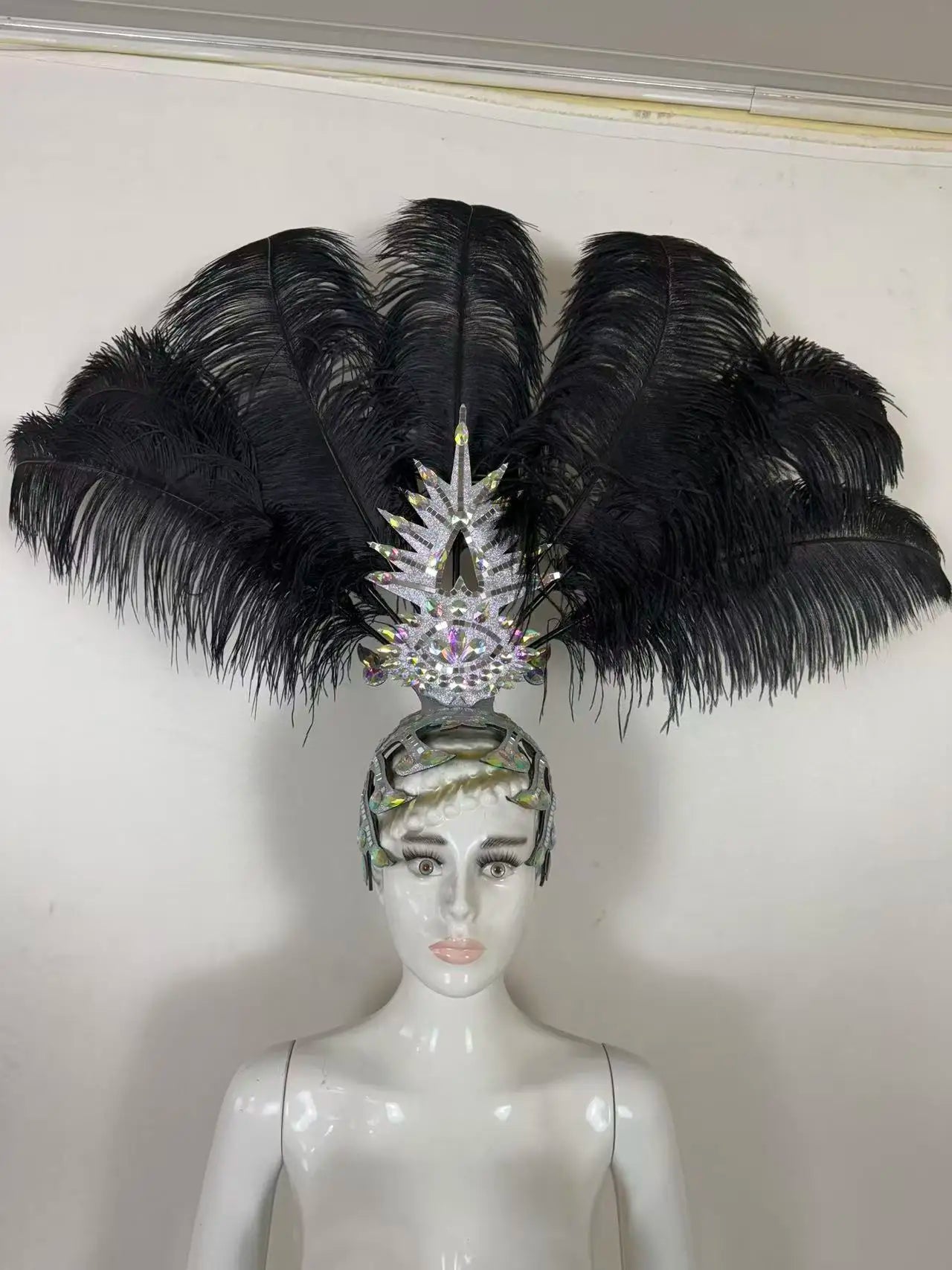 The Stardust Dionysia – Carnival & Samba Feathered Masque Ball Crown by Stardust Starlets