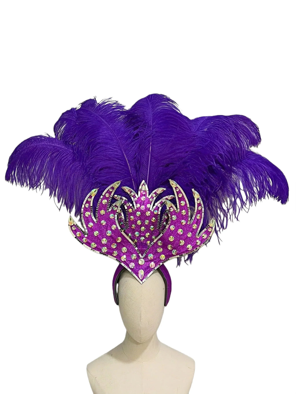 The Stardust Sovereign – Majestic Feathered Samba Carnival Headdress by Stardust Starlets