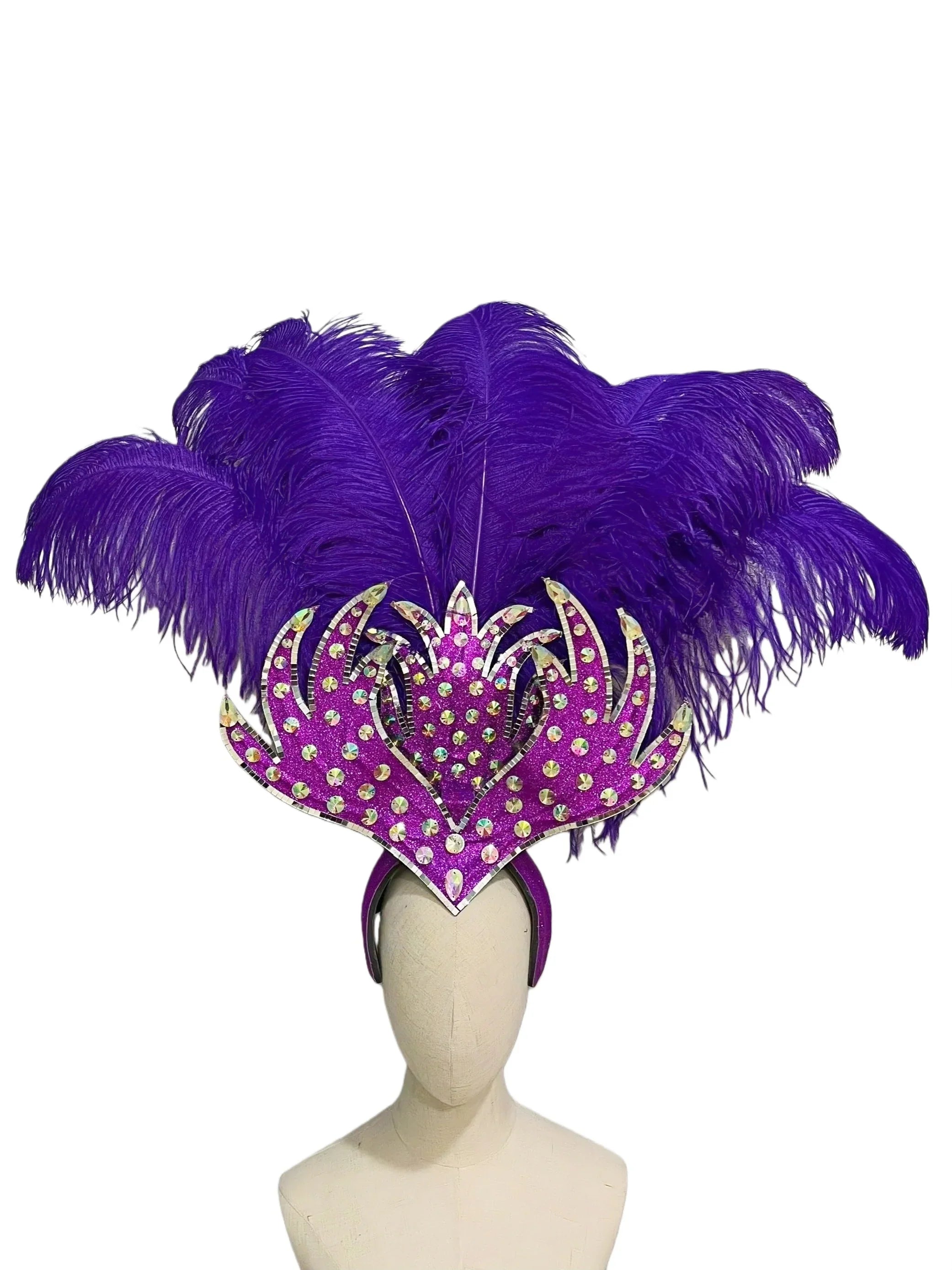 The Stardust Sovereign – Majestic Feathered Samba Carnival Headdress by Stardust Starlets