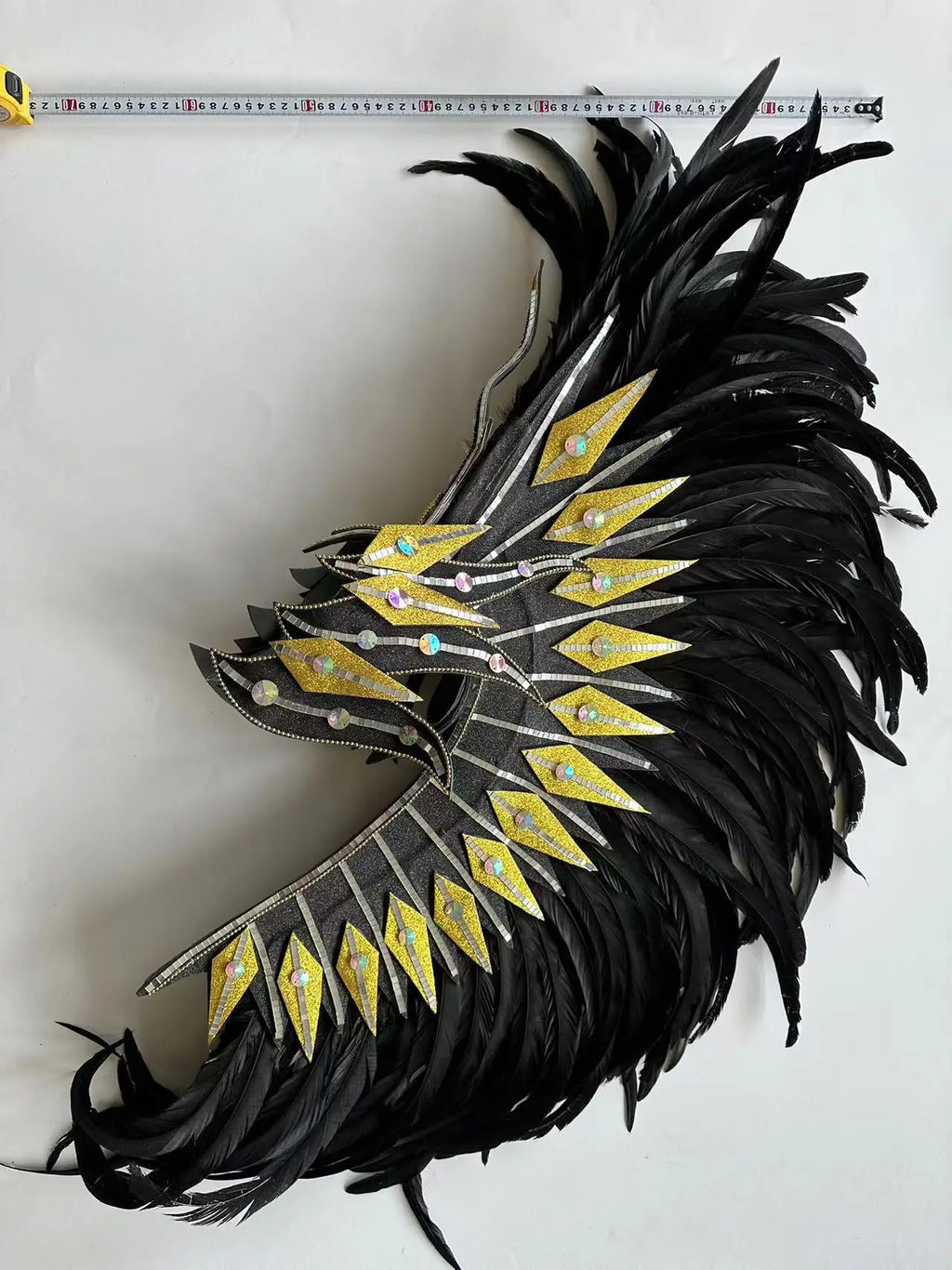 The Stardust Dark Empress – Premium Black Feathered Carnival & Gogo Headdress by Stardust Starlets