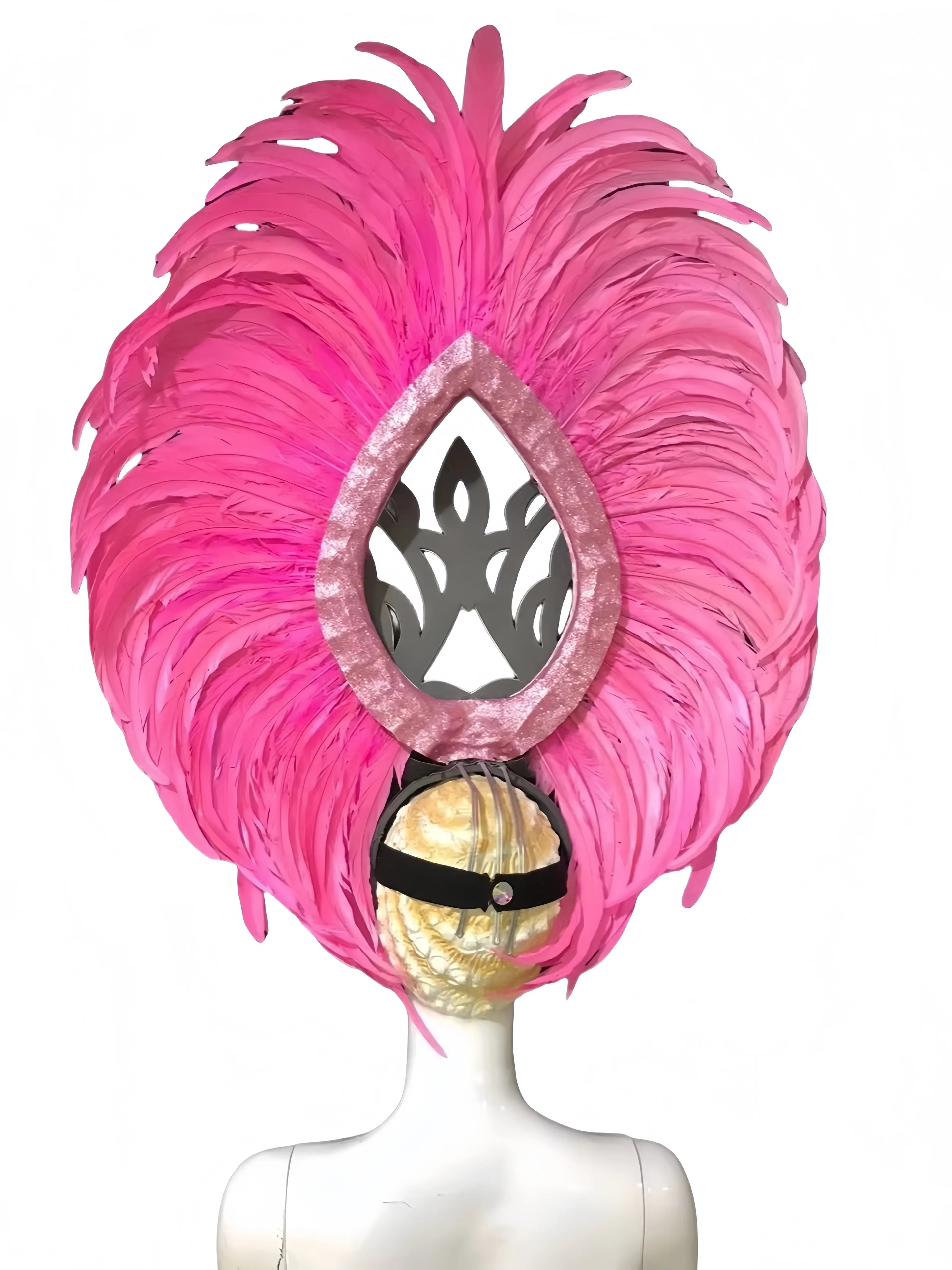 Feather headdress samba costume carnival halloween party bar performance hat makeup dance wings parade by Stardust Starlets