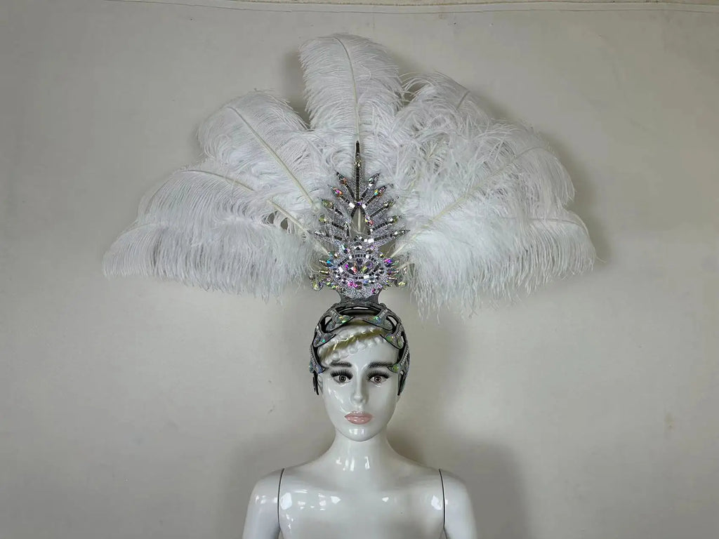 The Stardust Dionysia – Carnival & Samba Feathered Masque Ball Crown by Stardust Starlets
