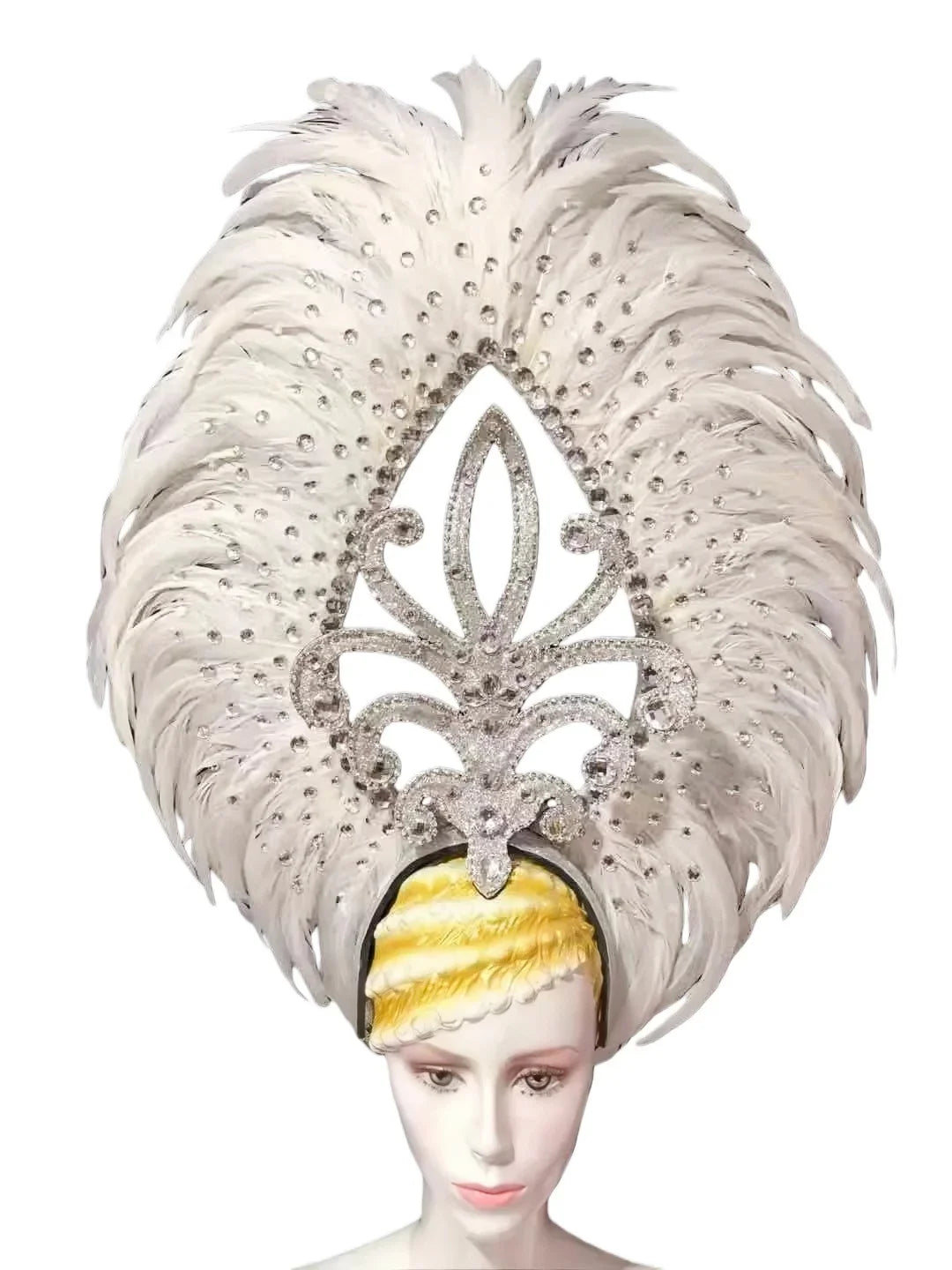The Stardust Wings of Radiance – Deluxe Feathered Samba & Carnival Crown by Stardust Starlets