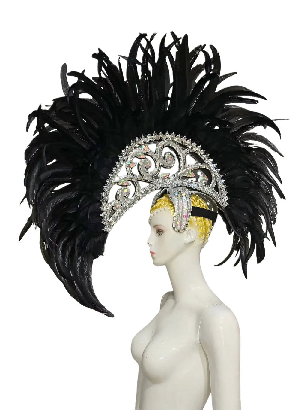 FASHIONABLE AND EXQUISITE HEADDRESS FEATHERS SAMBA DANCE CARNIVAL HALLOWEEN PARTY LATIN DANCE BAR PERFORMANCE HAT MASQUERADE by Stardust Starlets
