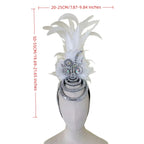 The Stardust Dionysia – Pure White Feather Carnival & Masque Ball Headdress by Stardust Starlets