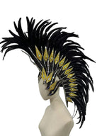 The Stardust Dark Empress – Premium Black Feathered Carnival & Gogo Headdress by Stardust Starlets