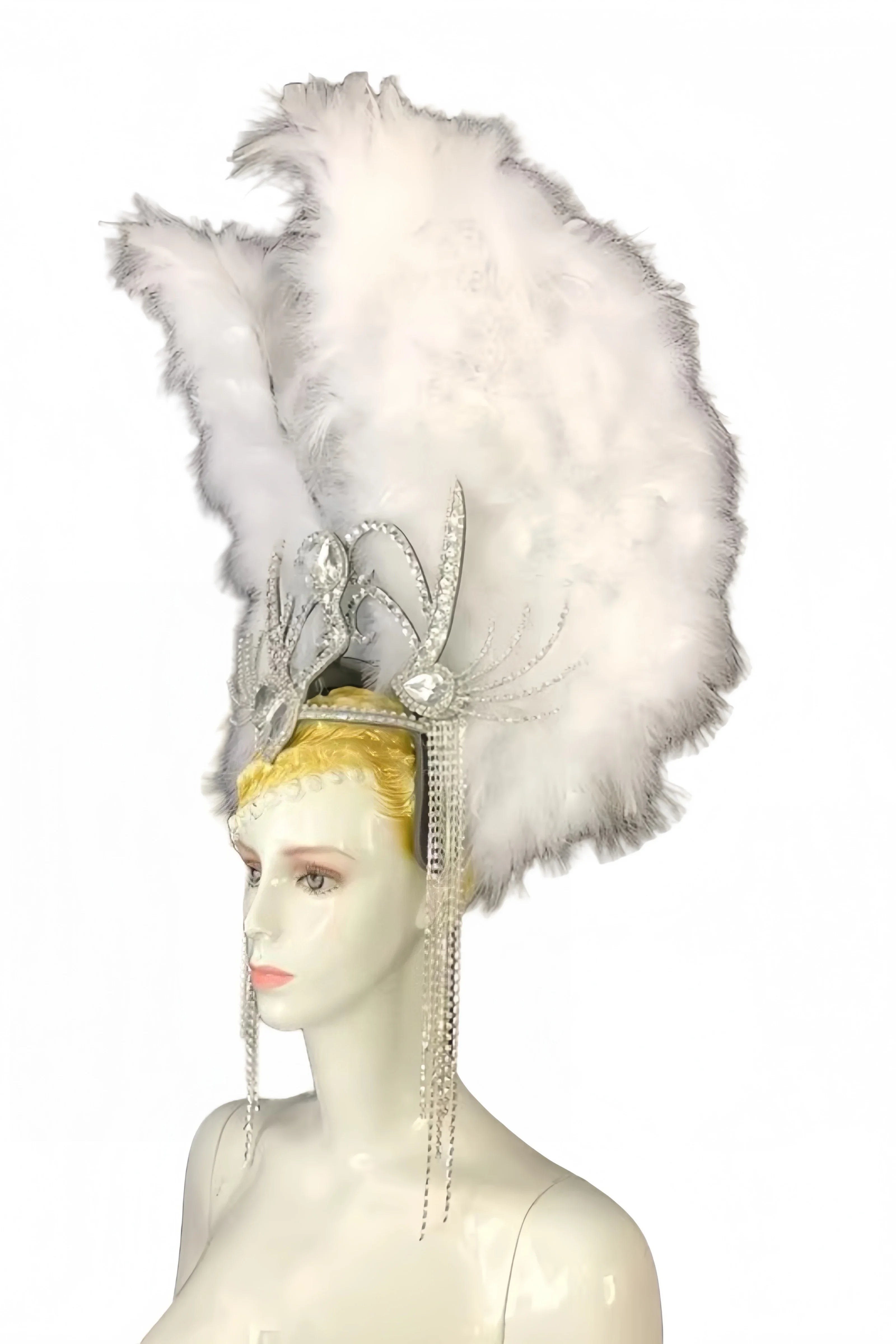 Feather headdress samba costume carnival halloween party bar performance hat makeup dance wings parade by Stardust Starlets