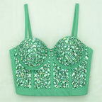 The Stardust Prism Siren – Glitter Crystal Bustier Corset Crop Top by Stardust Starlets