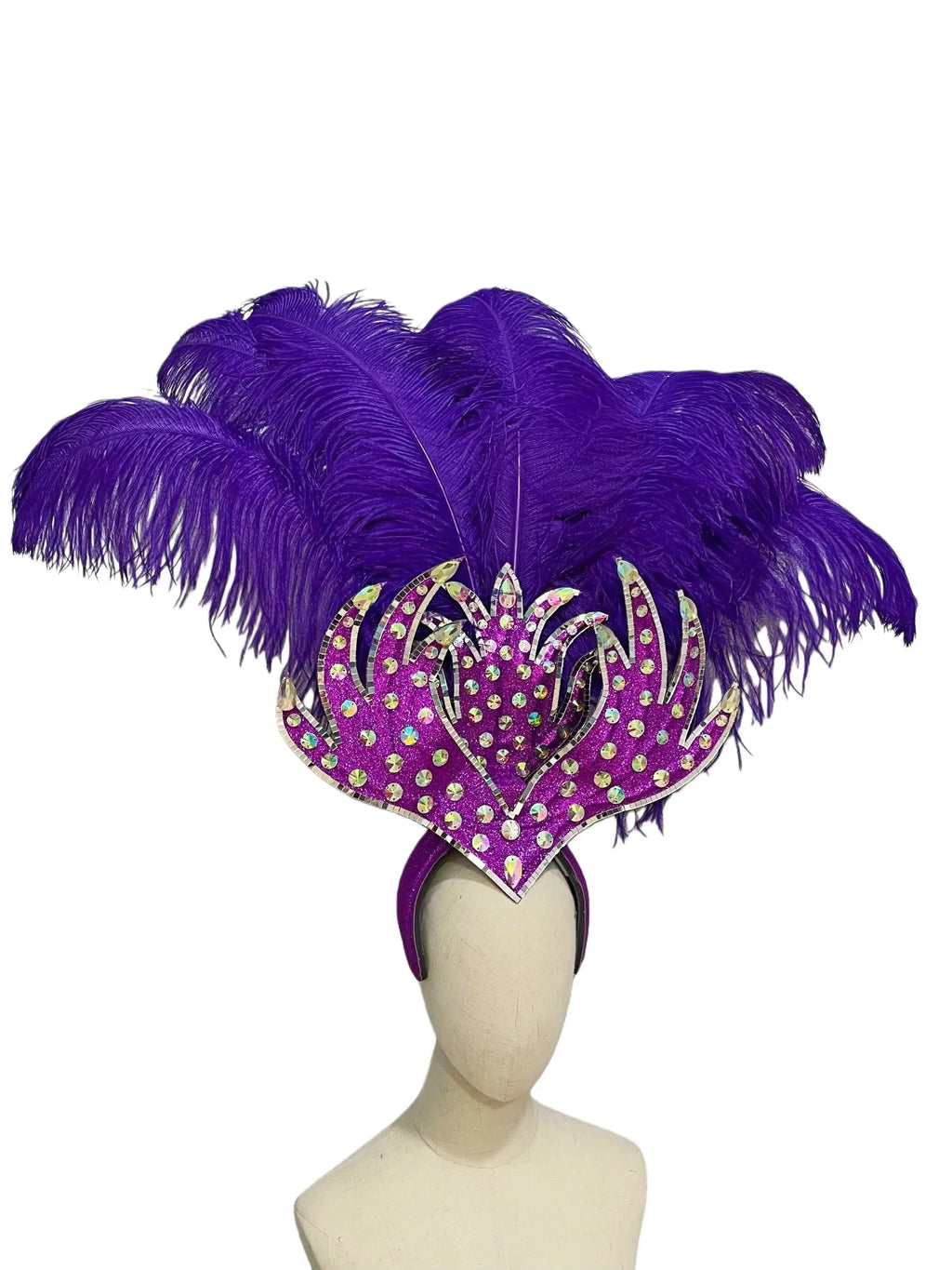 The Stardust Sovereign – Majestic Feathered Samba Carnival Headdress by Stardust Starlets