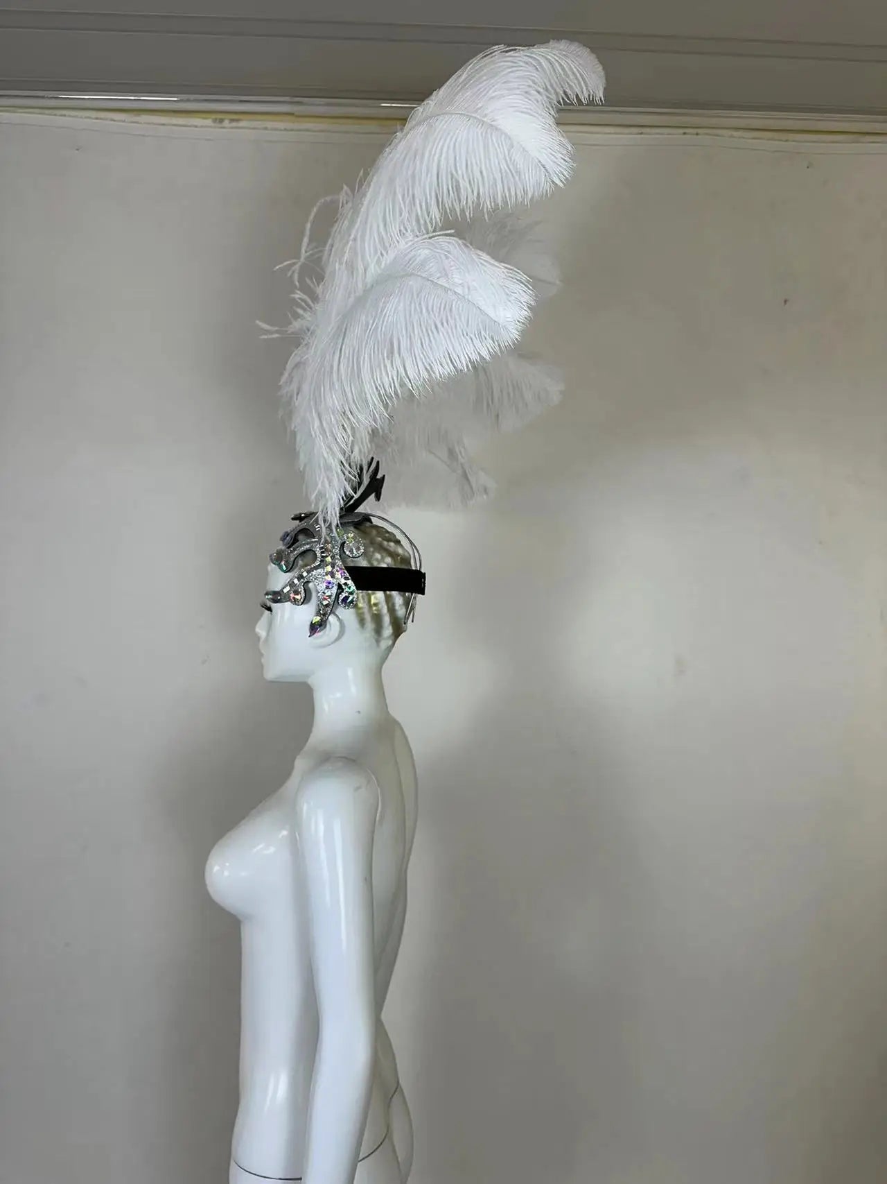 The Stardust Dionysia – Carnival & Samba Feathered Masque Ball Crown by Stardust Starlets